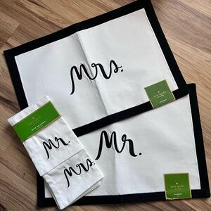 Kate Spade Mr. and Mrs. Matching Placemats and Napkins